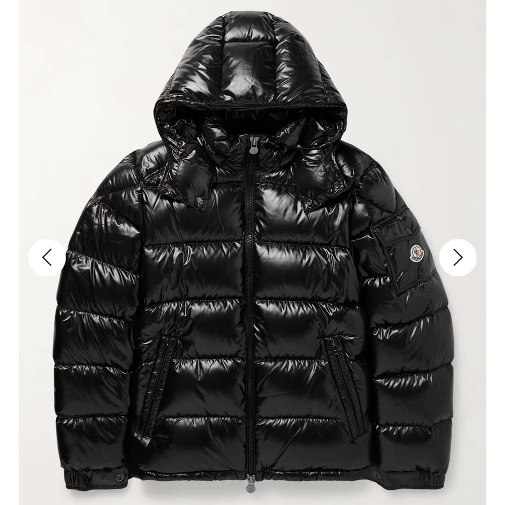 Moncler Shiny Black Detachable Hooded Jacket